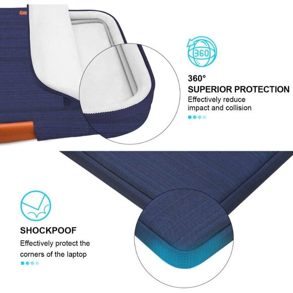 ✨Blue Protective 16 Inch Laptop Sleeve Case Lenovo Acer Dell Lenovo Computer Bag - Picture 3 of 7